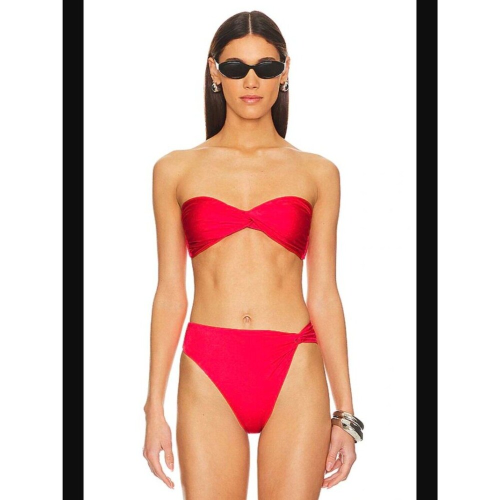Baobab Vera Bandeau Bikini Top & Bottom Set Cherry Red S